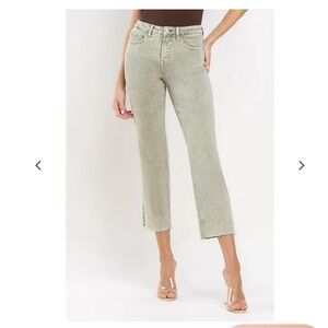 LOVERVET by VERVET HR Straight Cropped Jeans green size 11/30